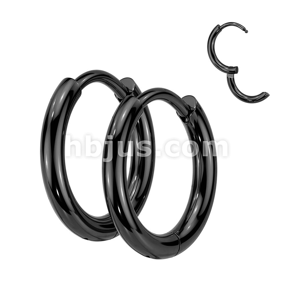 316L Surgical Steel Pair of 316L Stainless Steel 2mm Thick Hinged Plain... - Image 3