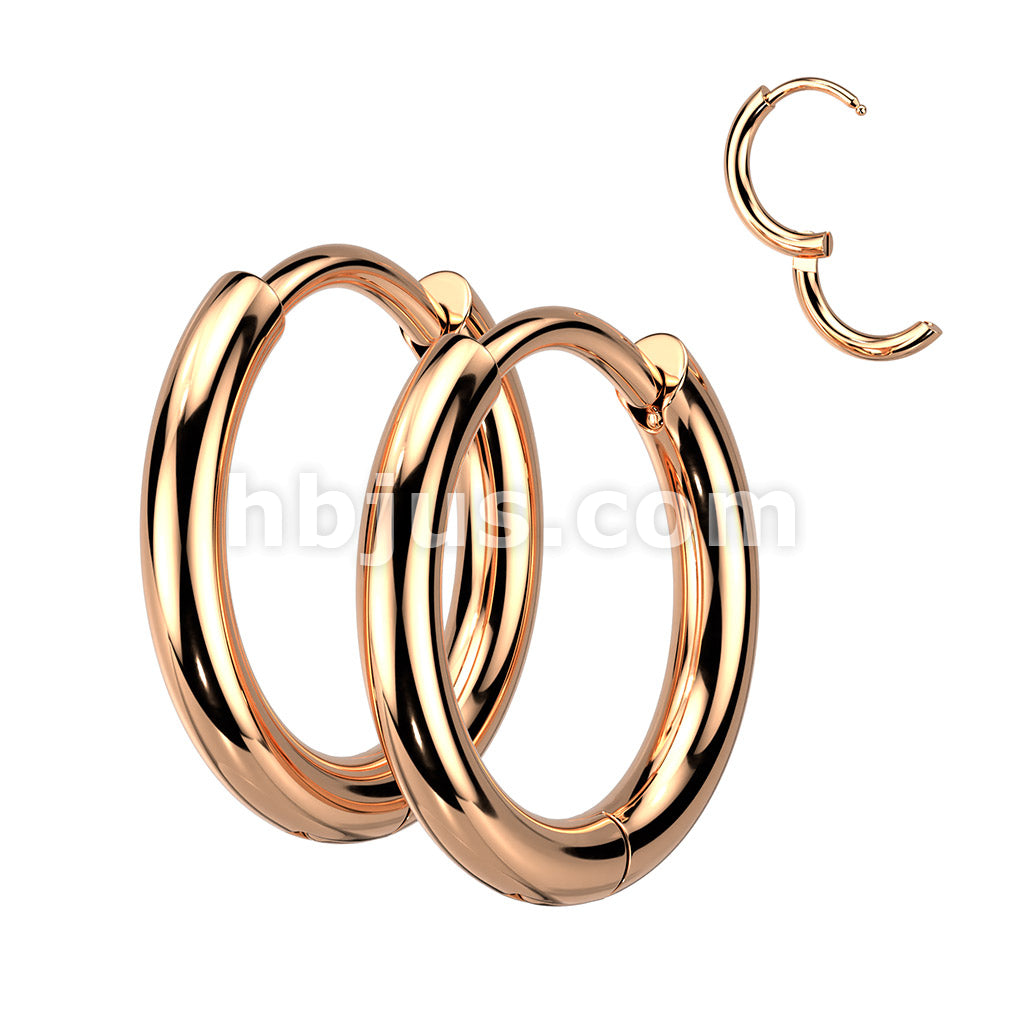 316L Surgical Steel Pair of 316L Stainless Steel 2mm Thick Hinged Plain... - Image 4