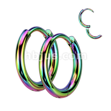 316L Surgical Steel Pair of 316L Stainless Steel 2mm Thick Hinged Plain... - Image 6