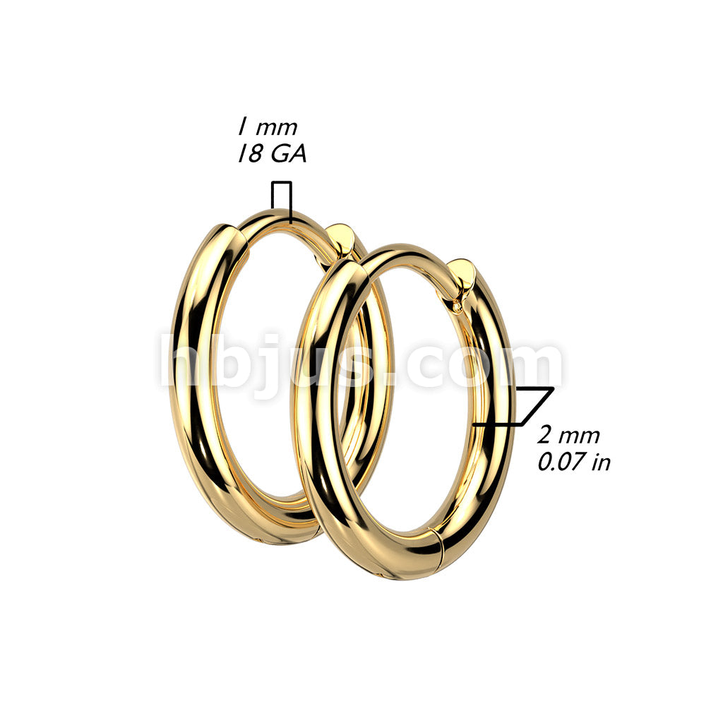 316L Surgical Steel Pair of 316L Stainless Steel 2mm Thick Hinged Plain... - Image 7