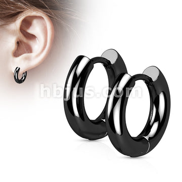 316L Surgical Steel Pair of 316L Stainless Steel 3mm Thick Hinged Plain... - Image 3