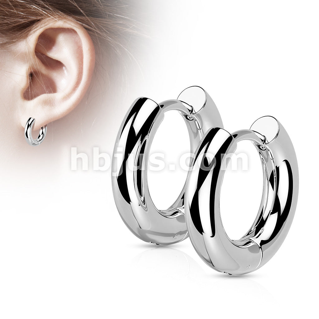 316L Surgical Steel Pair of 316L Stainless Steel 3mm Thick Hinged Plain... - Image 5
