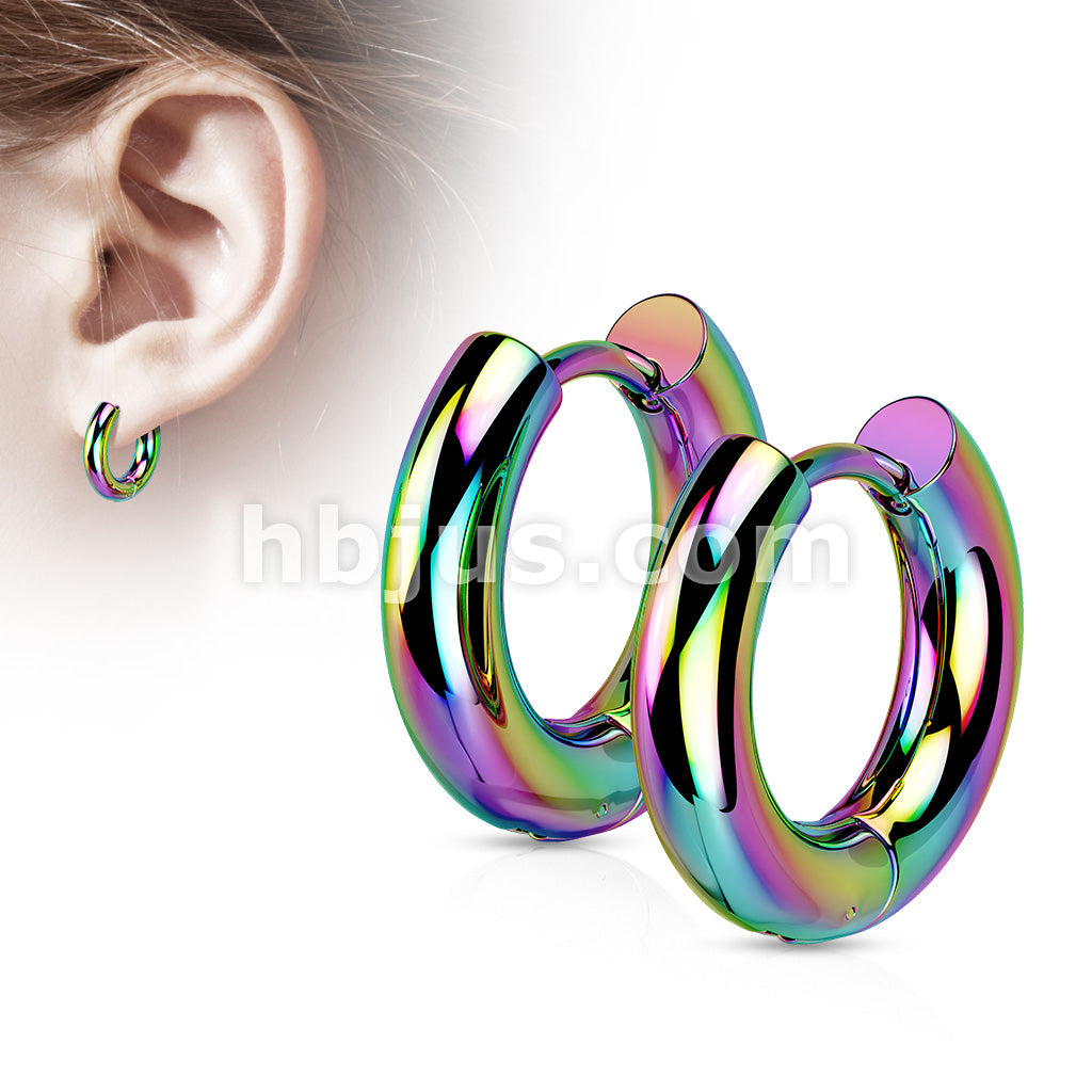 316L Surgical Steel Pair of 316L Stainless Steel 3mm Thick Hinged Plain... - Image 6