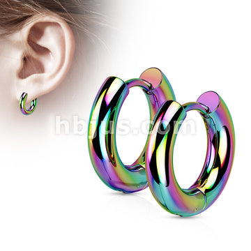 316L Surgical Steel Pair of 316L Stainless Steel 3mm Thick Hinged Plain... - Image 6