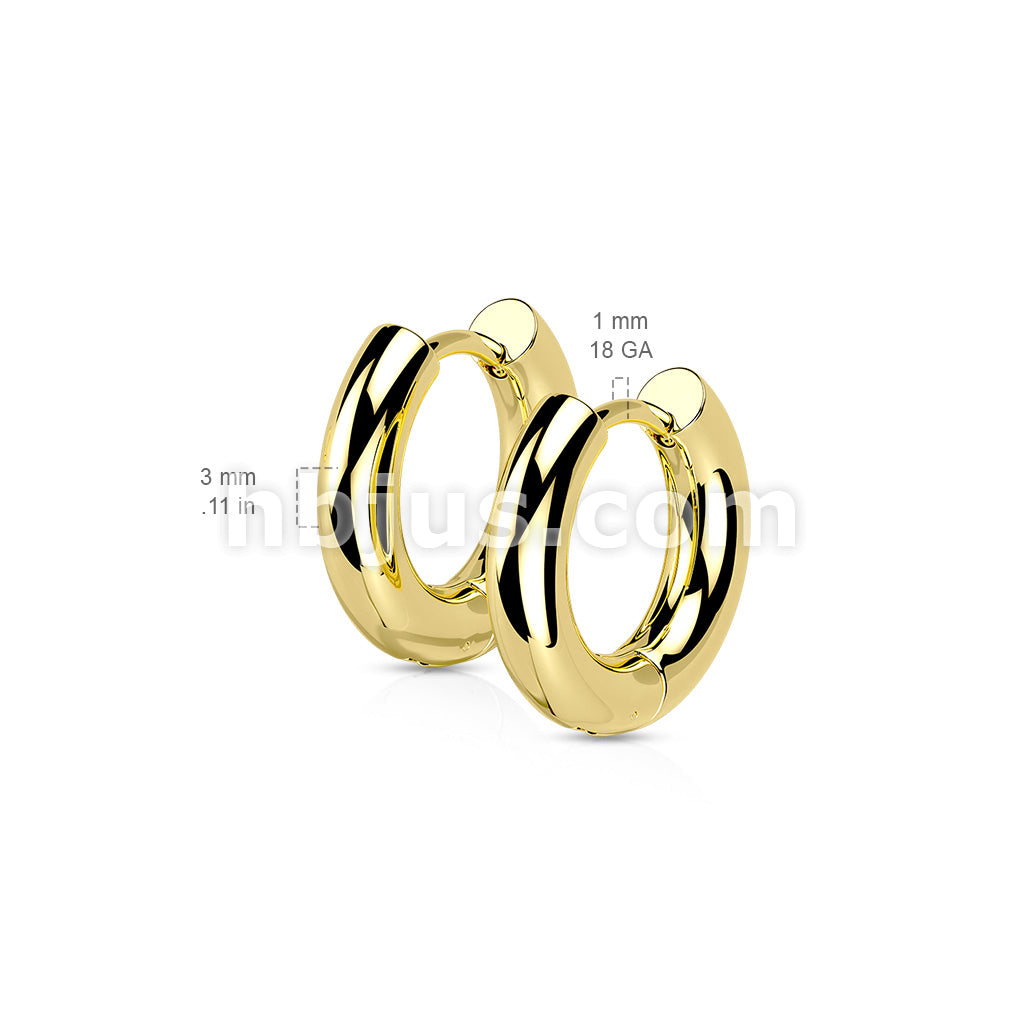 316L Surgical Steel Pair of 316L Stainless Steel 3mm Thick Hinged Plain... - Image 7