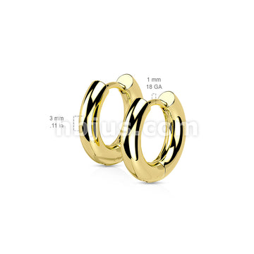 316L Surgical Steel Pair of 316L Stainless Steel 3mm Thick Hinged Plain... - Image 7