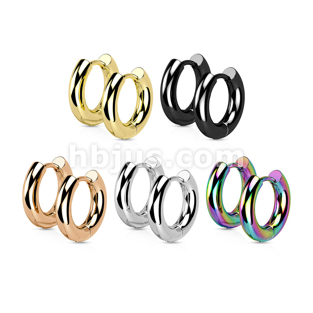 316L Surgical Steel Pair of 316L Stainless Steel 3mm Thick Hinged Plain... - Image 8