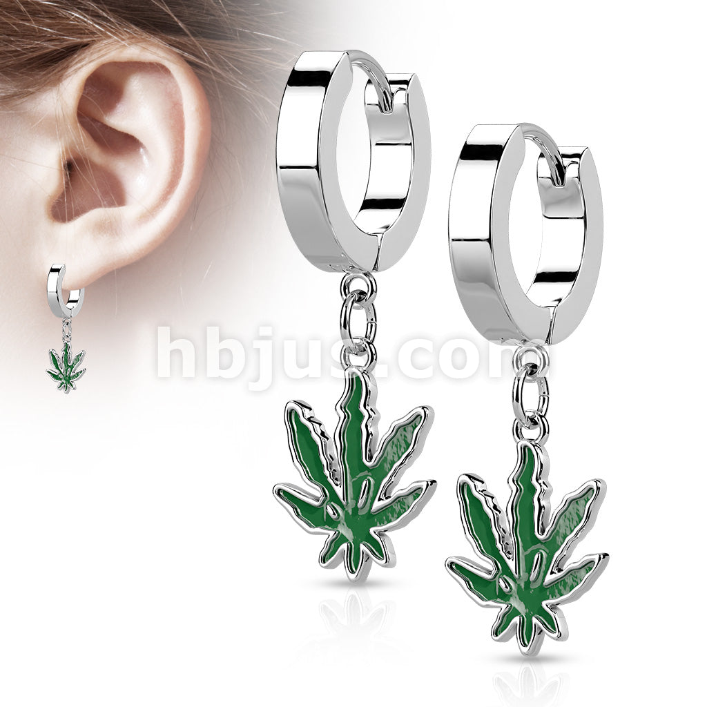 316L Surgical Steel Pair of 316L Stainless Steel Hoop Earrings With Pot... - Image 2