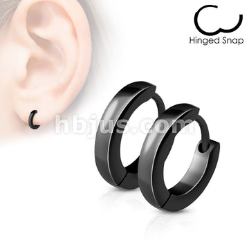316L Surgical Steel Pair of Small Plain Dome Hoop/Huggie Stainless... - Image 3