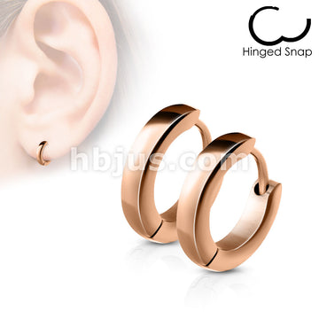 316L Surgical Steel Pair of Small Plain Dome Hoop/Huggie Stainless... - Image 4