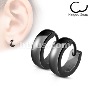 316L Surgical Steel Pair of Classic Plain Dome Hoop/Huggie Stainless... - Image 3