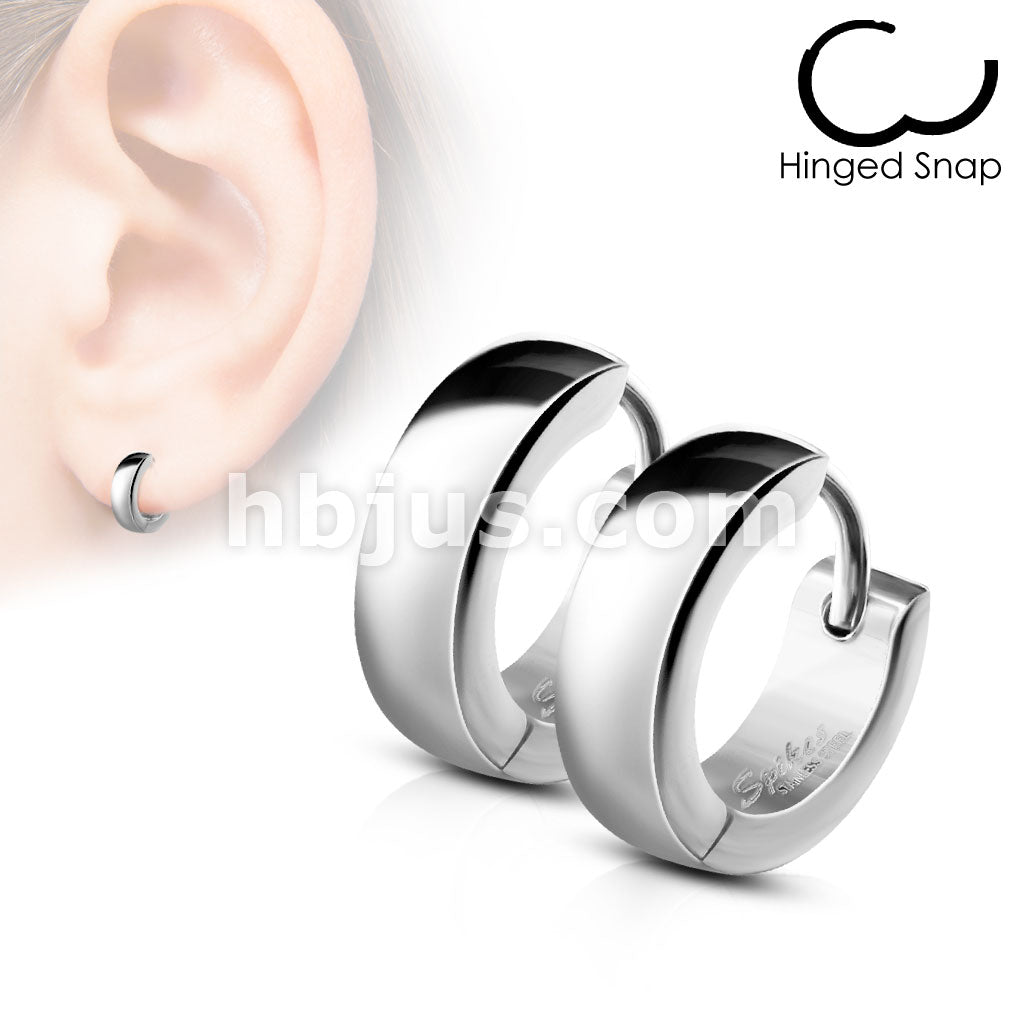 316L Surgical Steel Pair of Classic Plain Dome Hoop/Huggie Stainless... - Image 5