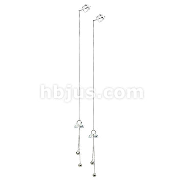 Pair of 925 Sterling Silver Free Falling Threader Earrings With Double... - Image 3