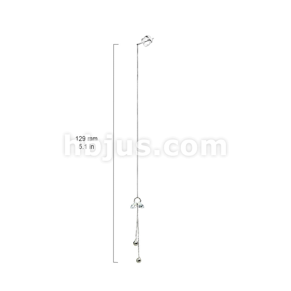Pair of 925 Sterling Silver Free Falling Threader Earrings With Double... - Image 4