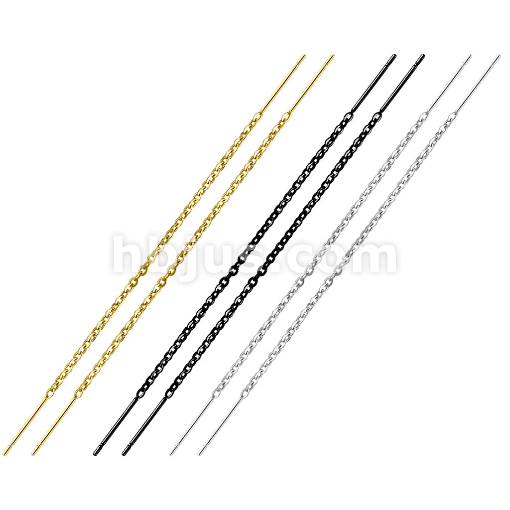 316L Surgical Steel Pair of Chained Free Falling Two Bars Stainless... - Image 5