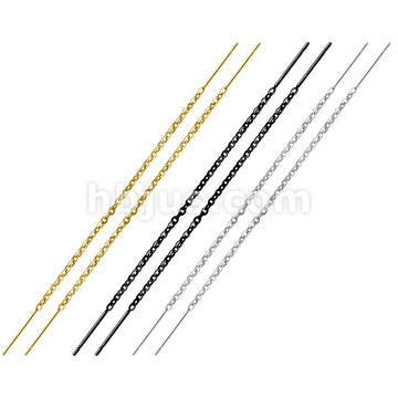 316L Surgical Steel Pair of Chained Free Falling Two Bars Stainless... - Image 5