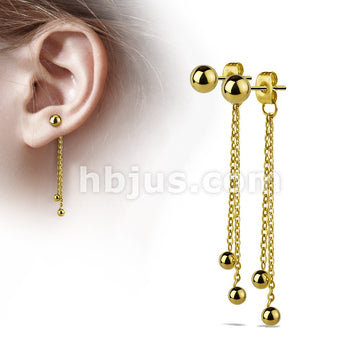 Pair of Two Chained Free Falling Steel Balls attached to Butterfly... - Image 2