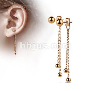 Pair of Two Chained Free Falling Steel Balls attached to Butterfly... - Image 3