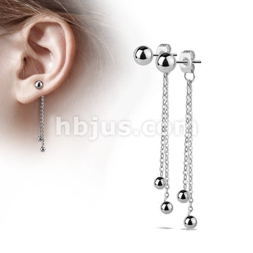 Pair of Two Chained Free Falling Steel Balls attached to Butterfly... - Image 4