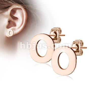316L Surgical Steel Pair of Rose Gold IP Alphabet Initial 316L... - Image 15