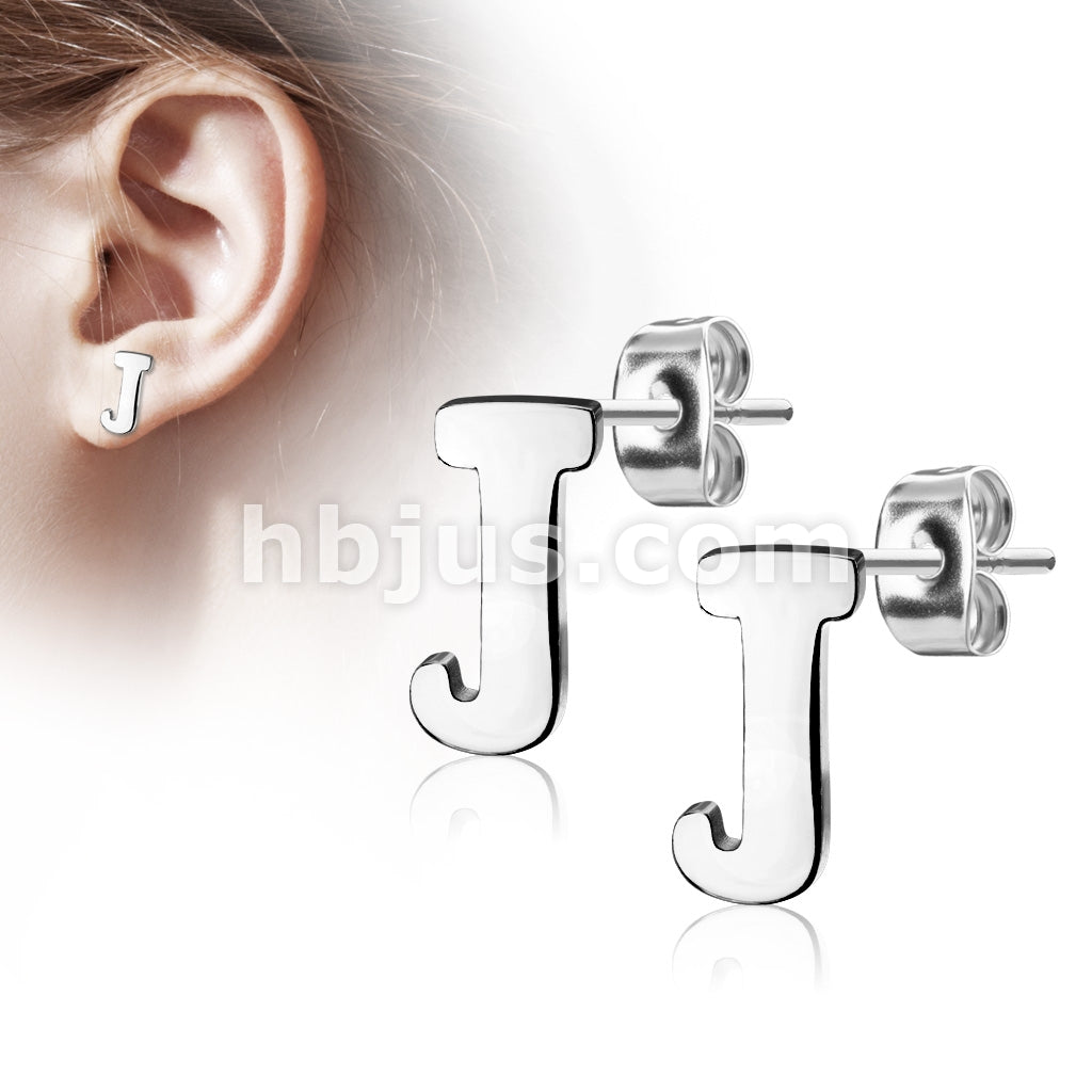 316L Surgical Steel Pair of Alphabet Initial 316L Stainless Steel... - Image 11
