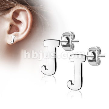 316L Surgical Steel Pair of Alphabet Initial 316L Stainless Steel... - Image 11