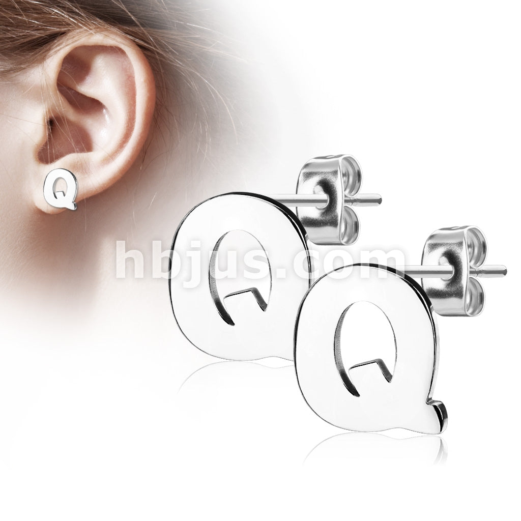 316L Surgical Steel Pair of Alphabet Initial 316L Stainless Steel... - Image 18