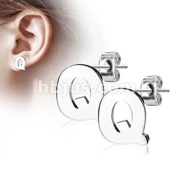 316L Surgical Steel Pair of Alphabet Initial 316L Stainless Steel... - Image 18