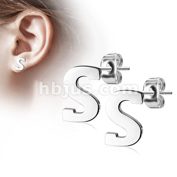 316L Surgical Steel Pair of Alphabet Initial 316L Stainless Steel... - Image 20