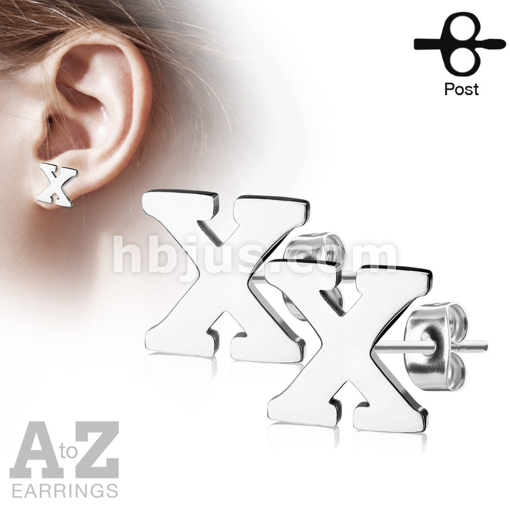316L Surgical Steel Pair of Alphabet Initial 316L Stainless Steel... - Image 25