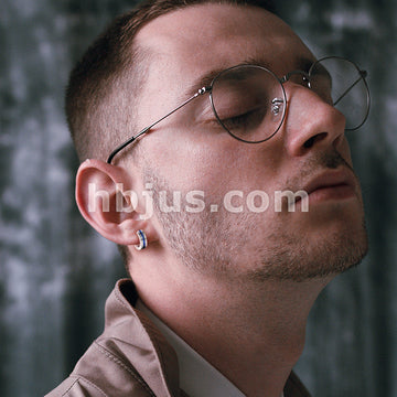 316L Surgical Steel Pair of PVD Striped Center Brushed Surface 316L... - Image 9