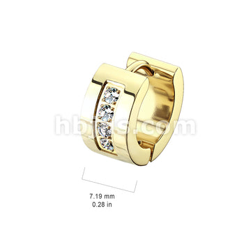 316L Surgical Steel Pair of 4 CNC Set Clear CZ Stainless Steel Hinge... - Image 7