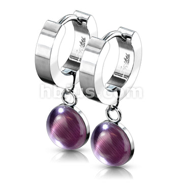316L Surgical Steel Pair of 316L Stainless Steel Hinged Hoop Earrings... - Image 3