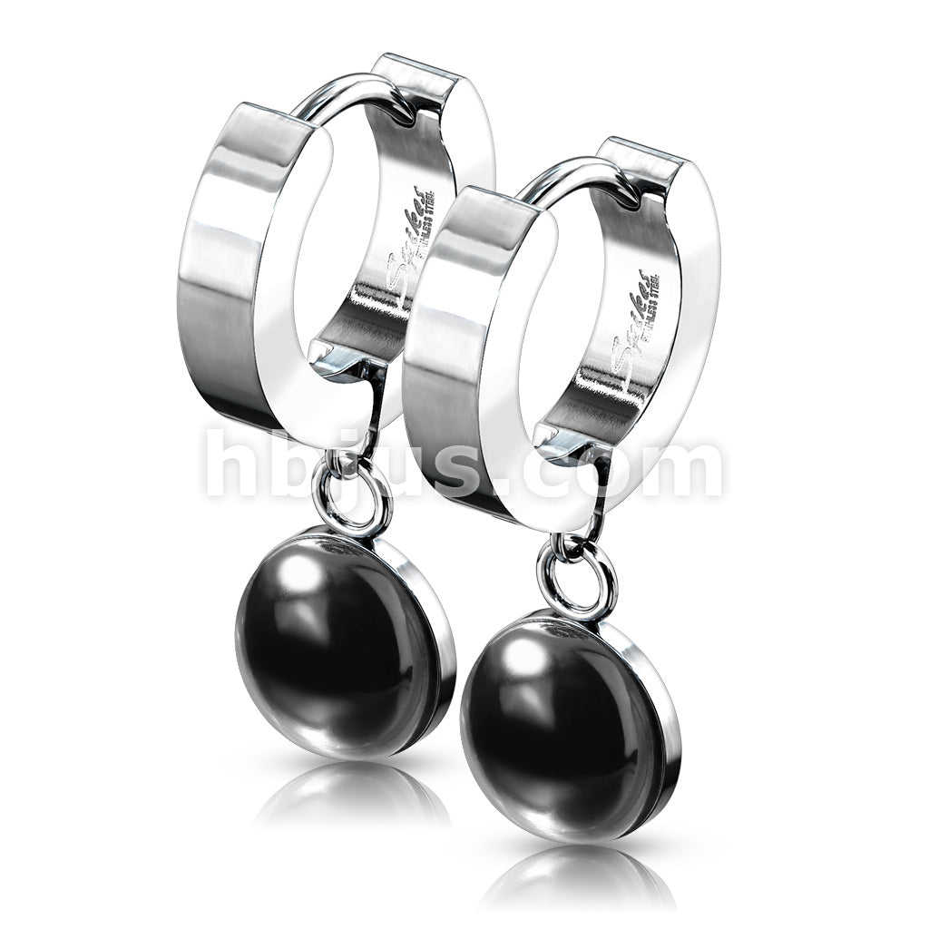 316L Surgical Steel Pair of 316L Stainless Steel Hinged Hoop Earrings... - Image 4