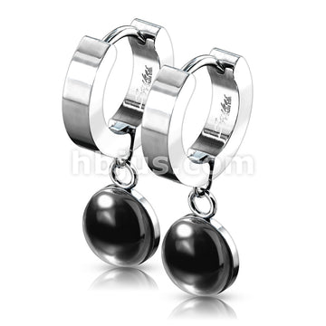 316L Surgical Steel Pair of 316L Stainless Steel Hinged Hoop Earrings... - Image 4