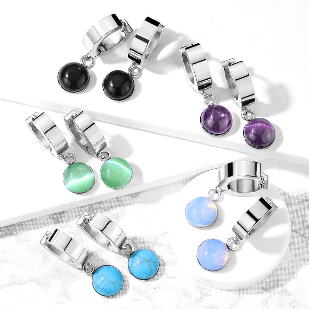 316L Surgical Steel Pair of 316L Stainless Steel Hinged Hoop Earrings...