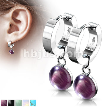 316L Surgical Steel Pair of 316L Stainless Steel Hinged Hoop Earrings... - Image 2