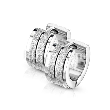 Pair of Sandblasted Center with Grooved Line and Stepped Edges... - Image 3