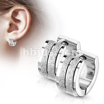 Pair of Sandblasted Center with Grooved Line and Stepped Edges... - Image 2
