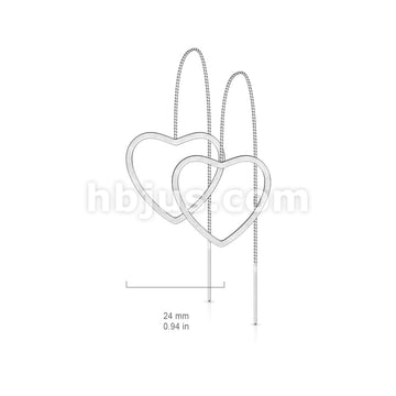 Pair of Free Falling Chain with Open Heart and Bar 316L Stainless Steel... - Image 6