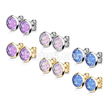316L Surgical Steel Pair of Druzy Stone Set 316L Stainless Steel Stud... - Image 10