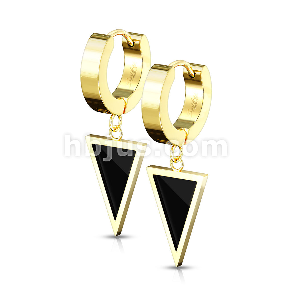 316L Surgical Steel Pair of Stainless Steel Hinged Hoop Earrings with... - Image 4