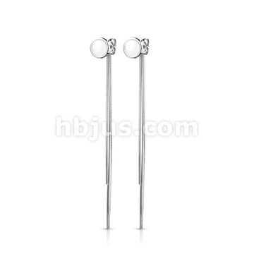 Pair of Enamel Filled Circle 316L Stainless Steel Stud Earrings with... - Image 4