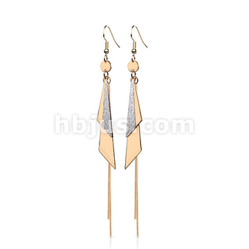 316L Surgical Steel Pair of One and Two Tone Triangles and Chain Dangle... - Image 4