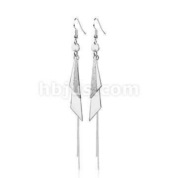 316L Surgical Steel Pair of One and Two Tone Triangles and Chain Dangle... - Image 5