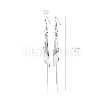 316L Surgical Steel Pair of One and Two Tone Triangles and Chain Dangle... - Image 6