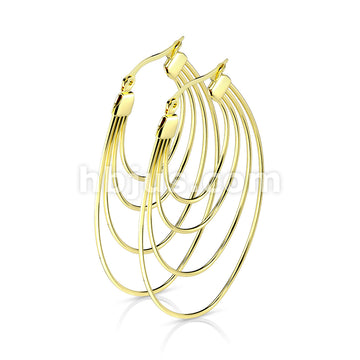 316L Surgical Steel Pair of Quadruple Layered Ovals 316L Stainless... - Image 3