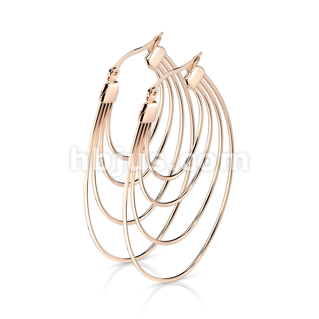 316L Surgical Steel Pair of Quadruple Layered Ovals 316L Stainless... - Image 4