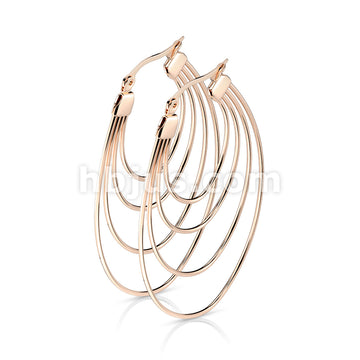 316L Surgical Steel Pair of Quadruple Layered Ovals 316L Stainless... - Image 4
