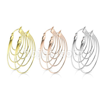 316L Surgical Steel Pair of Quadruple Layered Ovals 316L Stainless... - Image 7